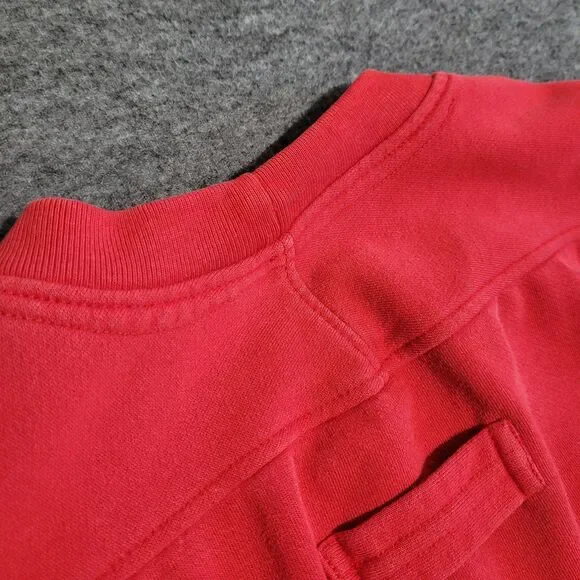 London Fog Medium sweatshirt sweater pullover red ribbed distressed vintage USA - Picture 2 of 13